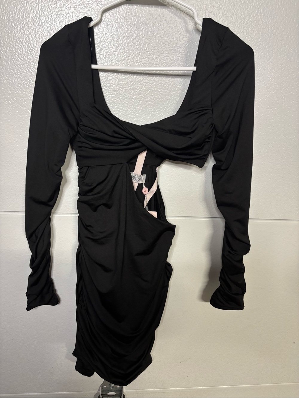 Oh Polly Black Long Sleeve Cutout Bodycon Dress